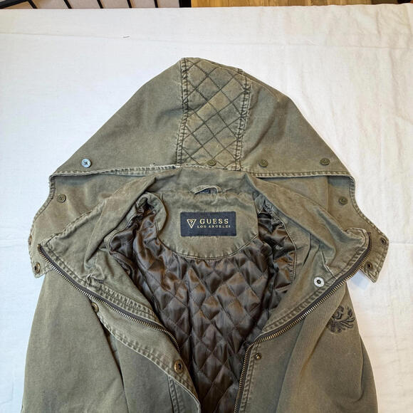 Vintage Women's Green Utility Military Jacket Guess Los Angeles Sz S - Picture 4 of 15